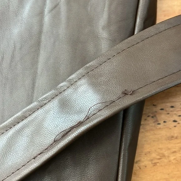 Brown Faux Lether Jacket by egreis size M - Picture 15 of 17